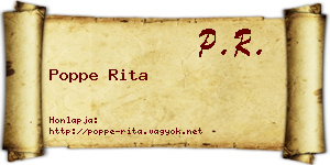 Poppe Rita névjegykártya